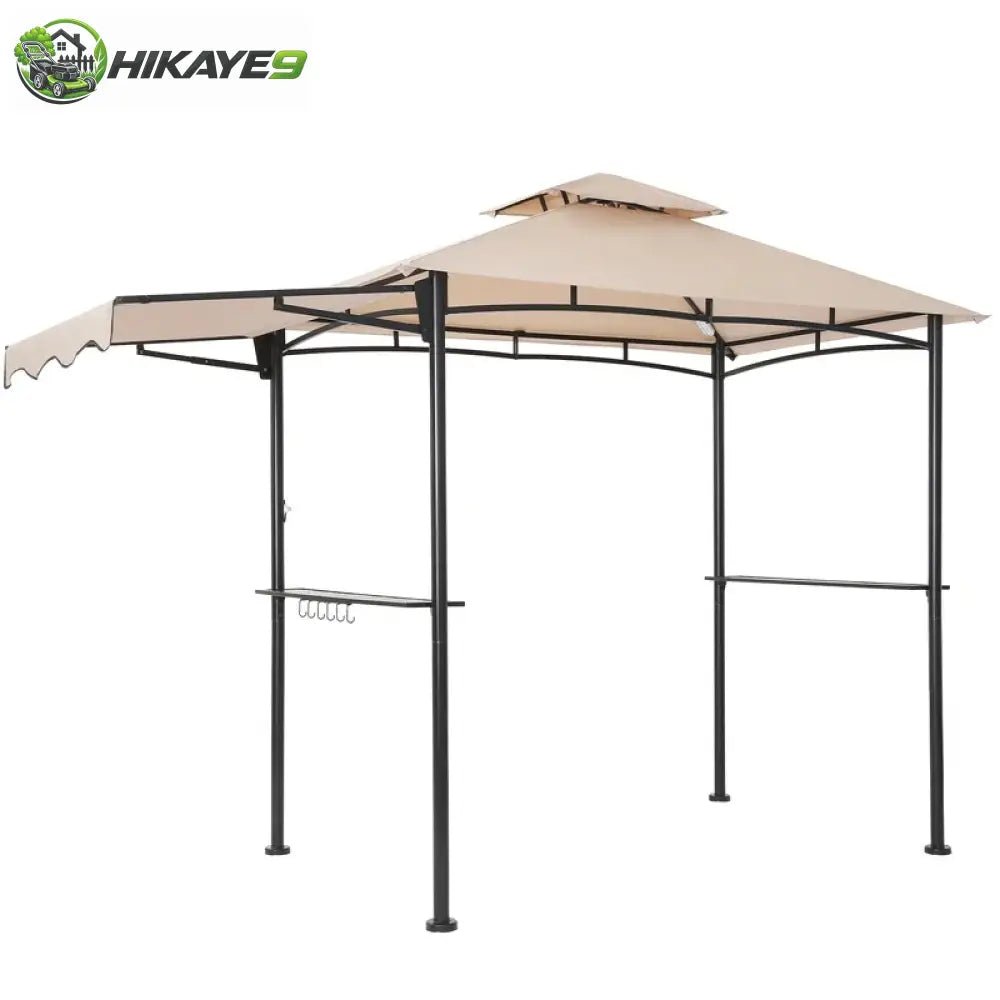 2026 Stock Grill Gazebo 8x5 Ft. Soft Top With Awning And Shelves Canopy BBQ Gazebo For Patio Backyard Garden Lawn