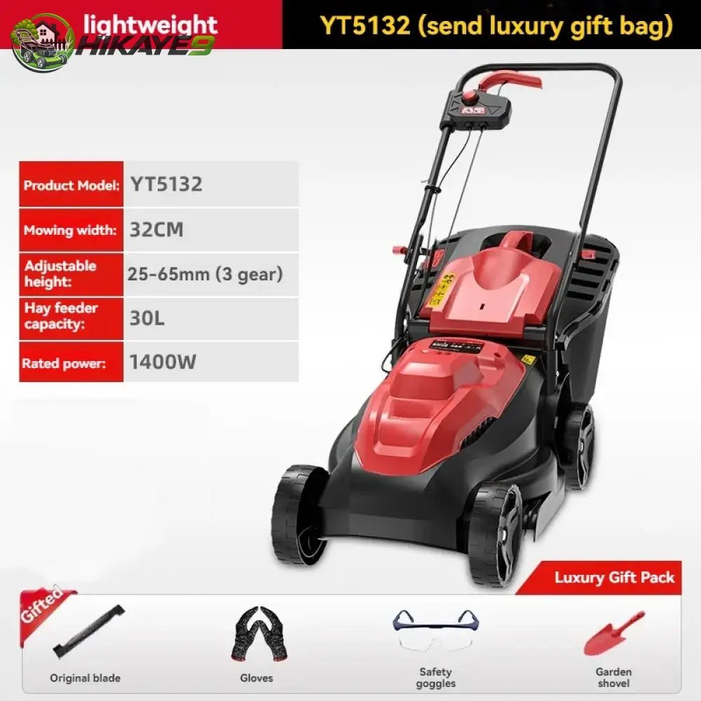 Household Portable Grass Trimmer Handheld Lawn Mower Plug-in 2000W 220V Electric Lawn Mower - YT5132 / 220V-240V EU Plug