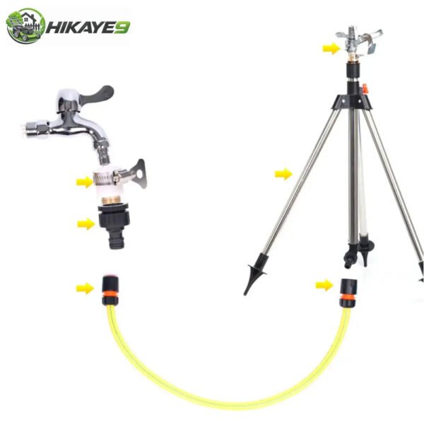 Irrigation Sprinkler Stand Rack Quick Connector Impact Sprinkler Tripod Base for Garden Backyard Public Green Space