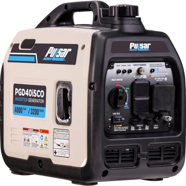 Pulsar PGD40iSCO Portable Inverter Generator - 4,000W Peak/3,200W Running with CO Sentry & RV Outlet - PGD40iSCO